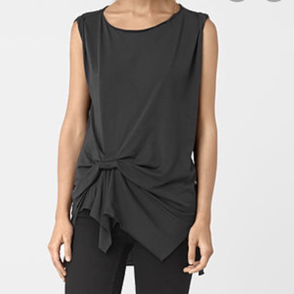 ALL SAINTS Grey Rivi Round Neck Sleeveless Top Sz XS